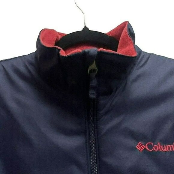 Mens columbia Basin Butte fleece full zip  Red And Navy Blue Cozy New NT Size L - Picture 5 of 12